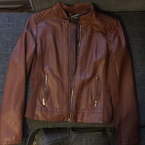 Express brown leather jacket